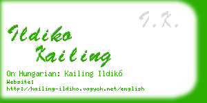 ildiko kailing business card